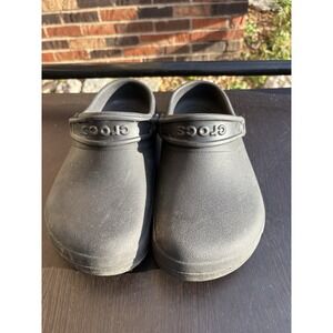 Crocs Bistro Unisex Black Slip Resistant Soft Toe Clog M-6 W-8 Preowned